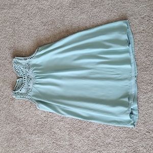 Mint green crochet detail dress
